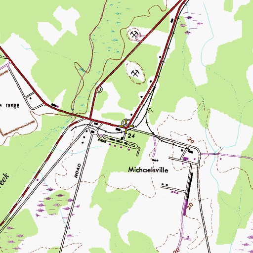 Topographic Map of Michaelsville, MD