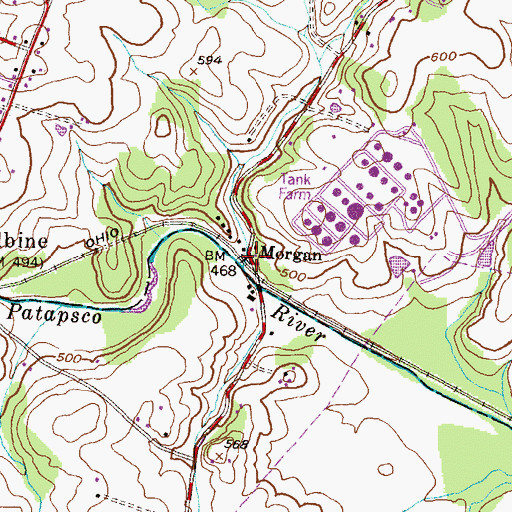 Topographic Map of Morgan, MD