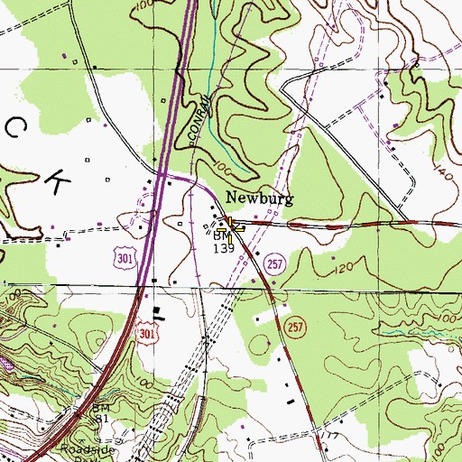 Topographic Map of Newburg, MD