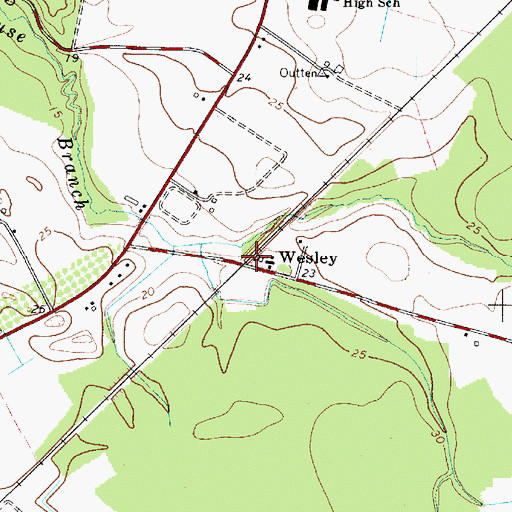 Topographic Map of Wesley, MD