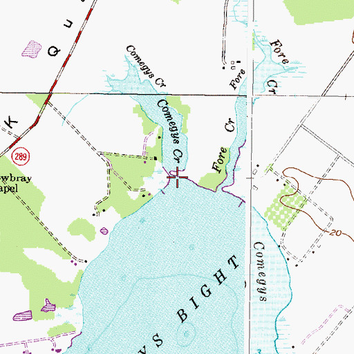 Topographic Map of Comegys Creek, MD