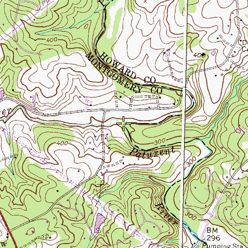 Topographic Map of Hawlings River, MD
