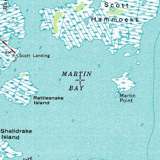 Topographic Map of Martin Bay, MD
