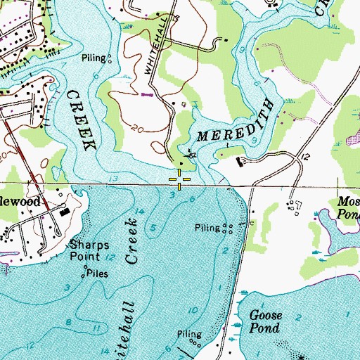 Topographic Map of Meredith Creek, MD