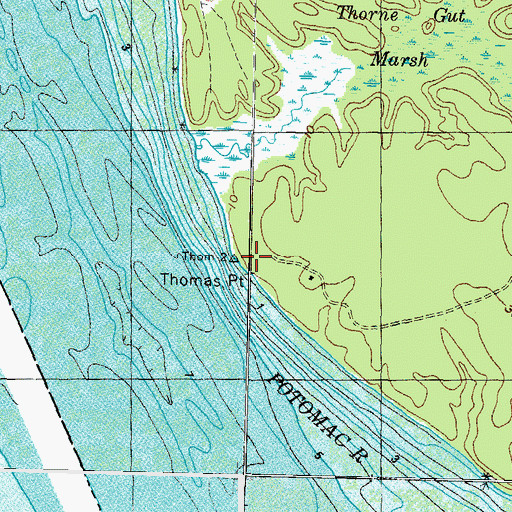 Topographic Map of Thomas Point, MD