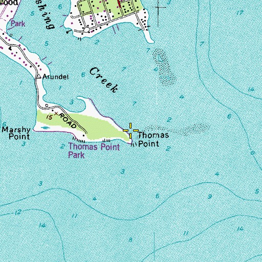 Topographic Map of Thomas Point, MD