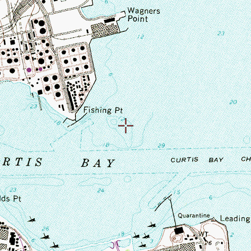 Topographic Map of Fishing Point Shoal, MD