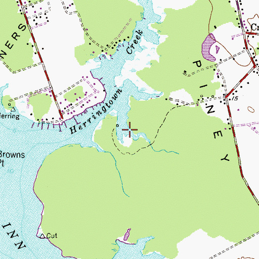 Topographic Map of Jerrys Cove, MD