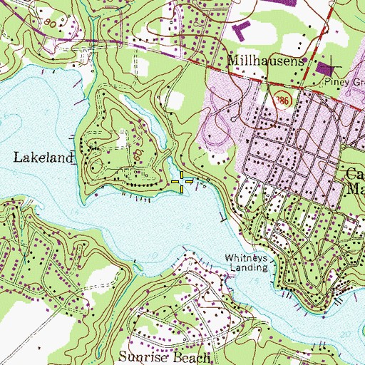 Topographic Map of Stevens Creek, MD
