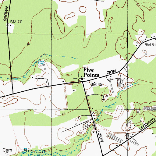 Topographic Map of Zion Methodist Church, MD