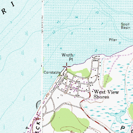 Topographic Map of Beach Fishery, MD