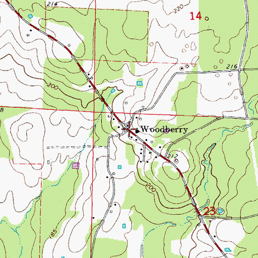 Topographic Map of Woodberry, AR