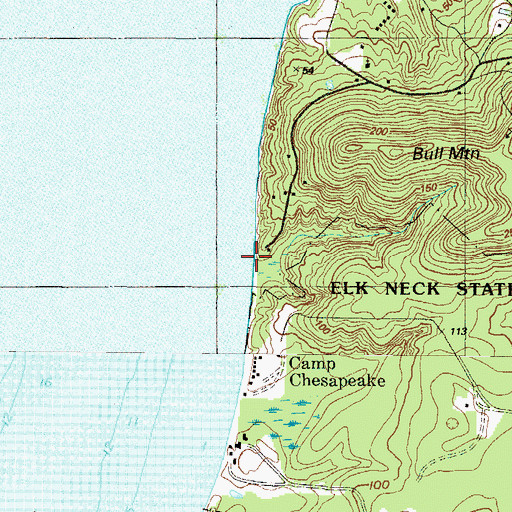 Topographic Map of Bulls Mount Fishery, MD