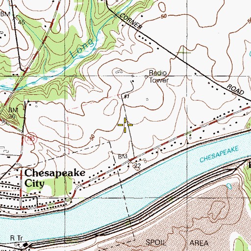 Topographic Map of Canal View Estates, MD
