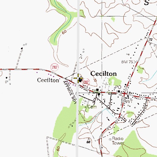 Topographic Map of Cecilton Elementary School, MD