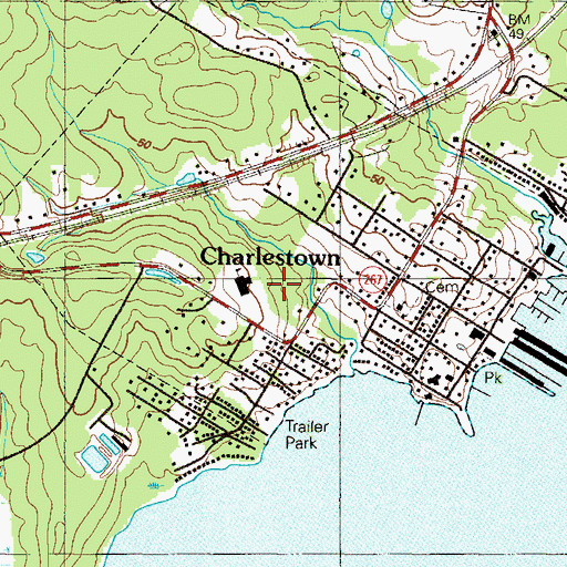 Topographic Map of Charlestown Athletic Complex, MD
