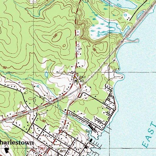 Topographic Map of Charlestown Baptist Church, MD