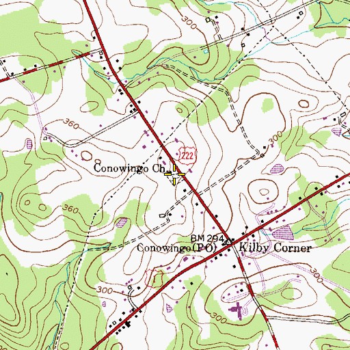 Topographic Map of Conowingo Baptist Church Cemetery, MD
