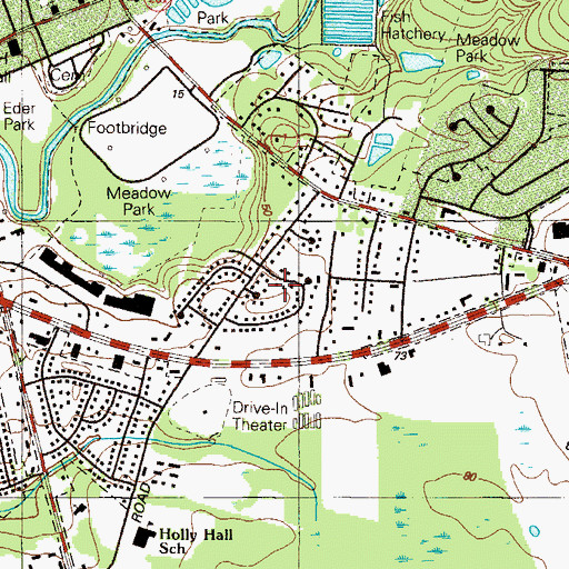 Topographic Map of Heritage Woods, MD