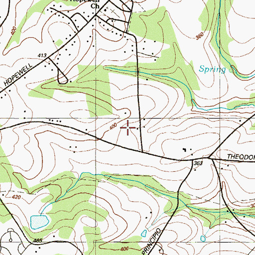 Topographic Map of Hillview Farms, MD