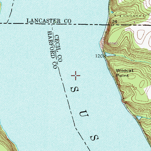 Topographic Map of Persimmon Island (historical), MD
