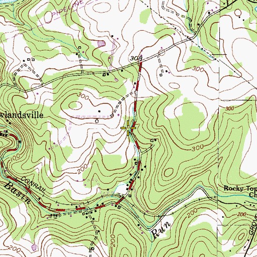 Topographic Map of Rowlandsville Heights, MD