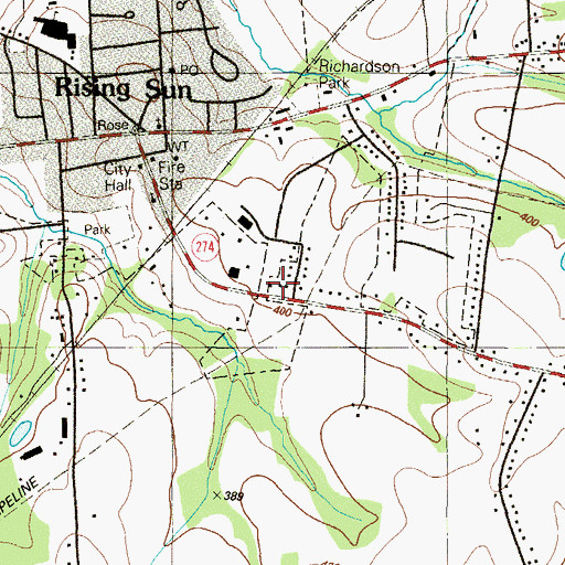 Topographic Map of Tome Estates, MD