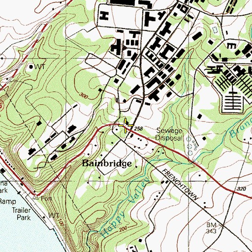 Topographic Map of Tomes Landing, MD