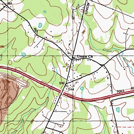 Topographic Map of Union United Methodist Cemetery, MD