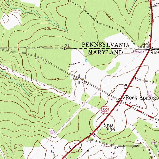 Topographic Map of Whispering Pines, MD