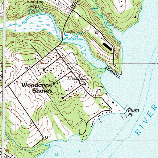 Topographic Map of Woodcrest Shores, MD
