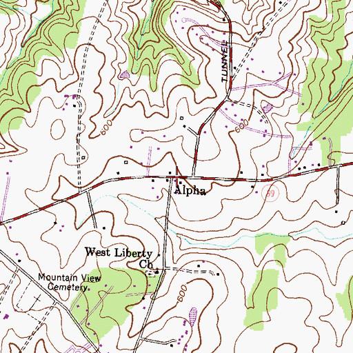 Topographic Map of Alpha, MD