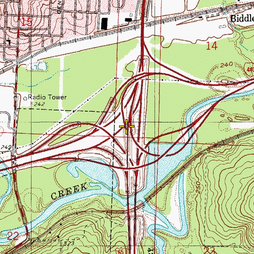 Topographic Map of Interchange 138, AR