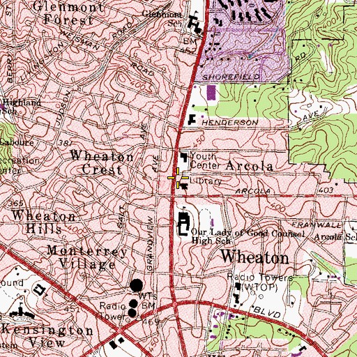 Topographic Map of Arcola, MD