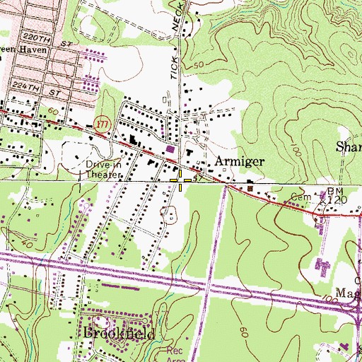 Topographic Map of Armiger, MD