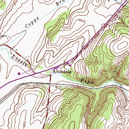 Topographic Map of Avondale, MD