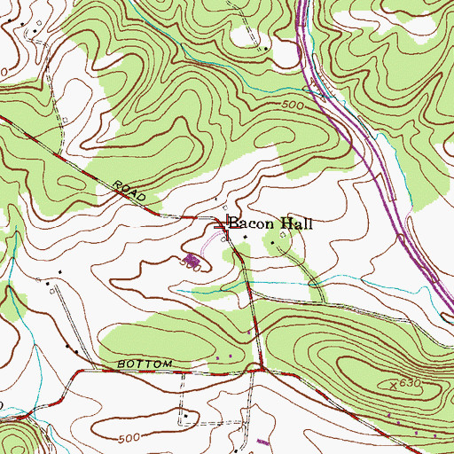Topographic Map of Bacon Hall, MD