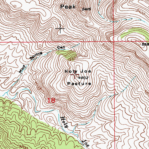 Topographic Map of Holy Joe Pasture, AZ
