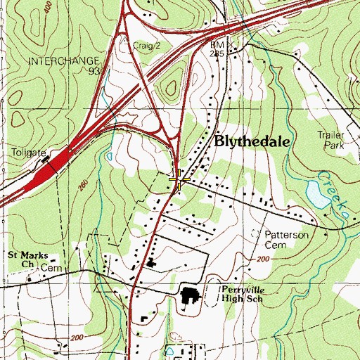 Topographic Map of Blythedale, MD