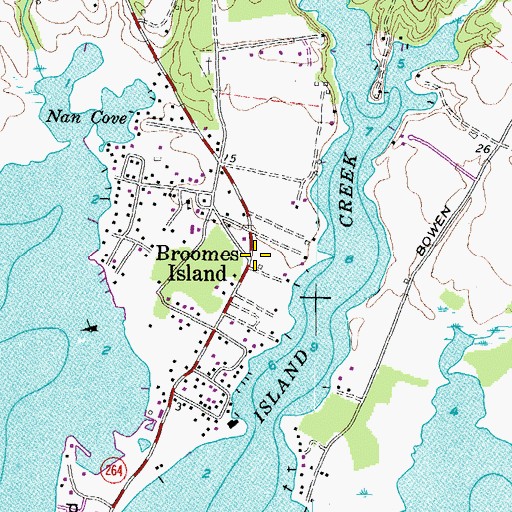 Topographic Map of Broomes Island, MD