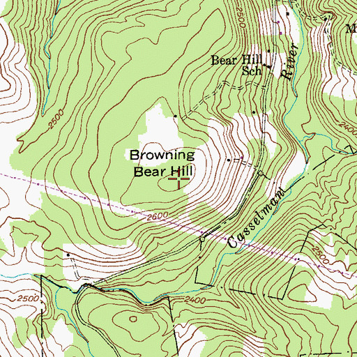 Topographic Map of Browning Bear Hill, MD