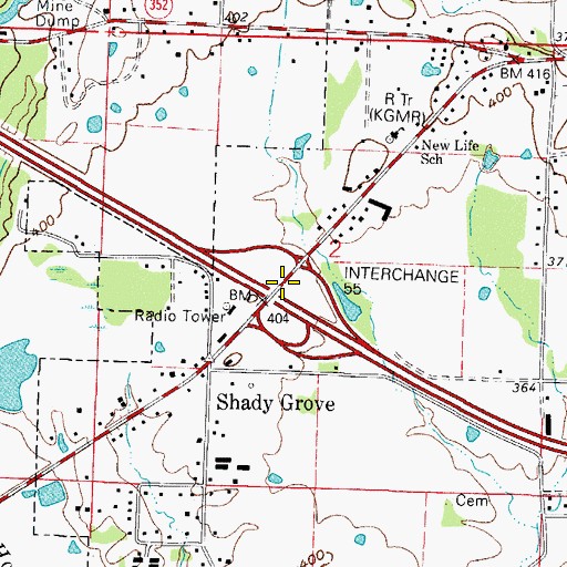 Topographic Map of Interchange 55, AR