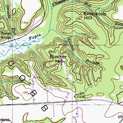 Topographic Map of Bunker Hill, MD