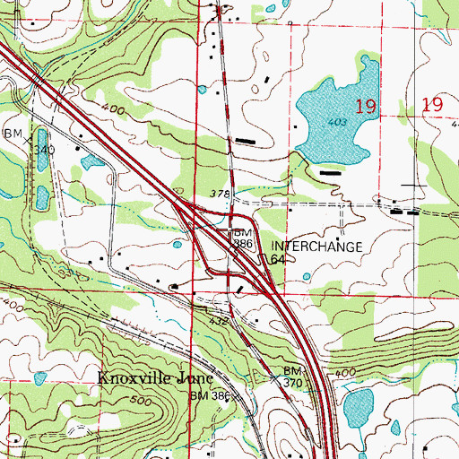 Topographic Map of Interchange 64, AR