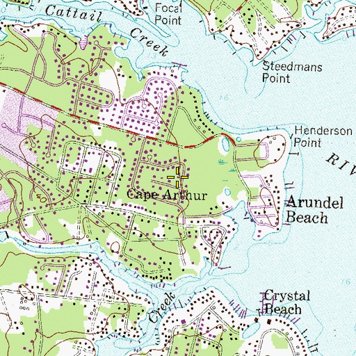 Topographic Map of Cape Arthur, MD