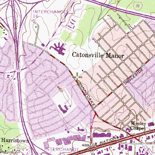 Topographic Map of Catonsville Manor, MD