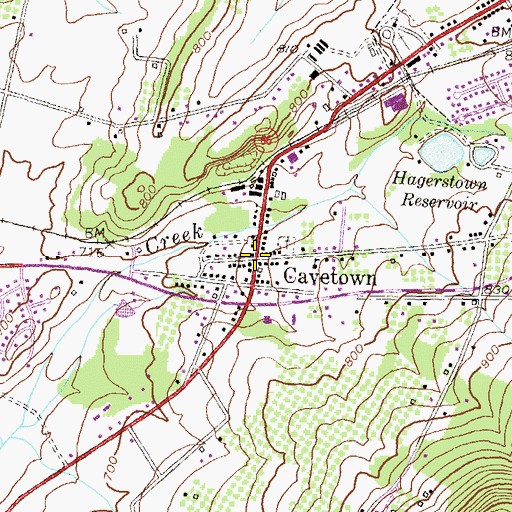 Topographic Map of Cavetown, MD