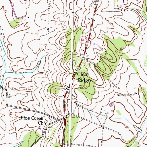 Topographic Map of Clear Ridge, MD