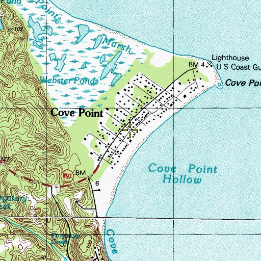 Topographic Map of Cove Point, MD