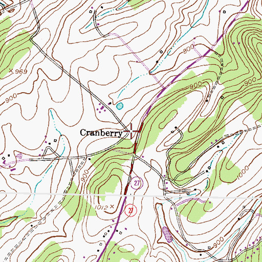 Topographic Map of Cranberry, MD